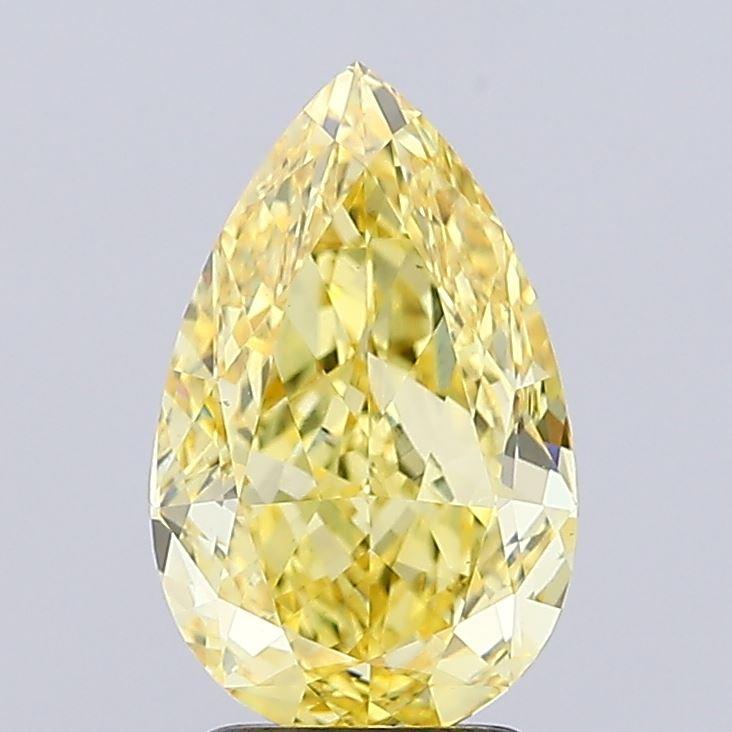 3.00 Ct. Fancy Intense Yellow Pear Lab Grown Diamond