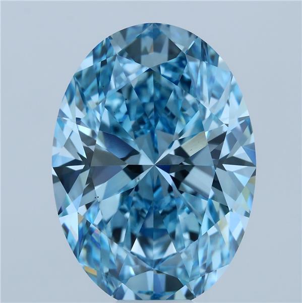 15.06 Ct. Fancy Vivid Blue Oval Lab Grown Diamond