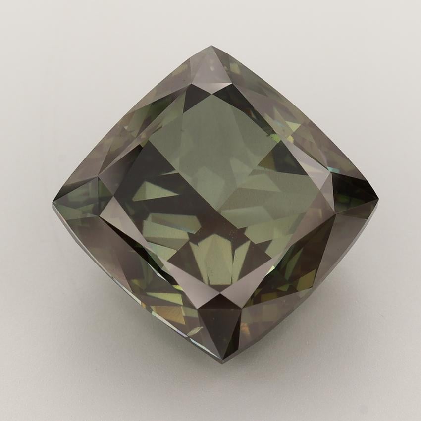 18.03 Ct. Fancy Green Cushion Lab Grown Diamond