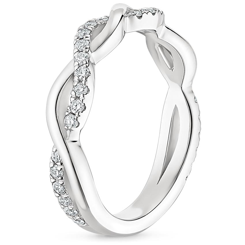 18K White Gold Braided Vine Diamond Ring (1/4 ct. tw.), large side view