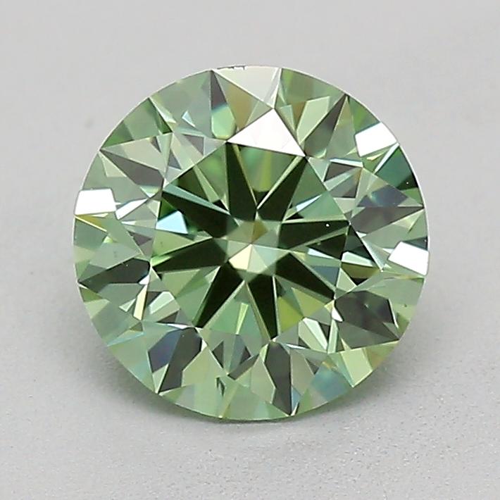 0.70 Ct. Fancy Vivid Green Round Lab Grown Diamond