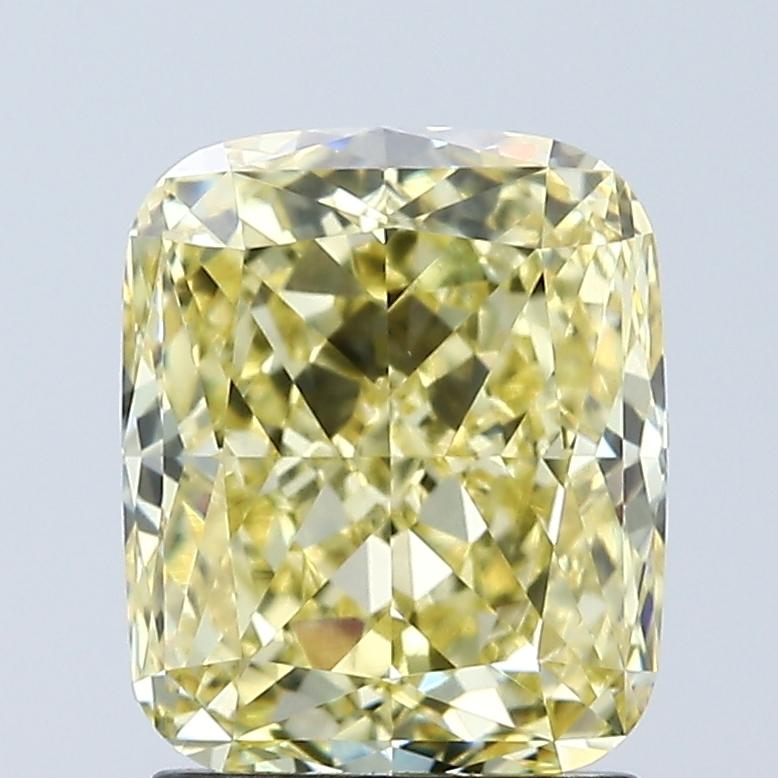 2.08 Ct. Fancy Vivid Yellow Cushion Lab Grown Diamond