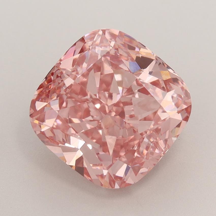 4.00 Ct. Fancy Vivid  Pink Cushion Lab Grown Diamond
