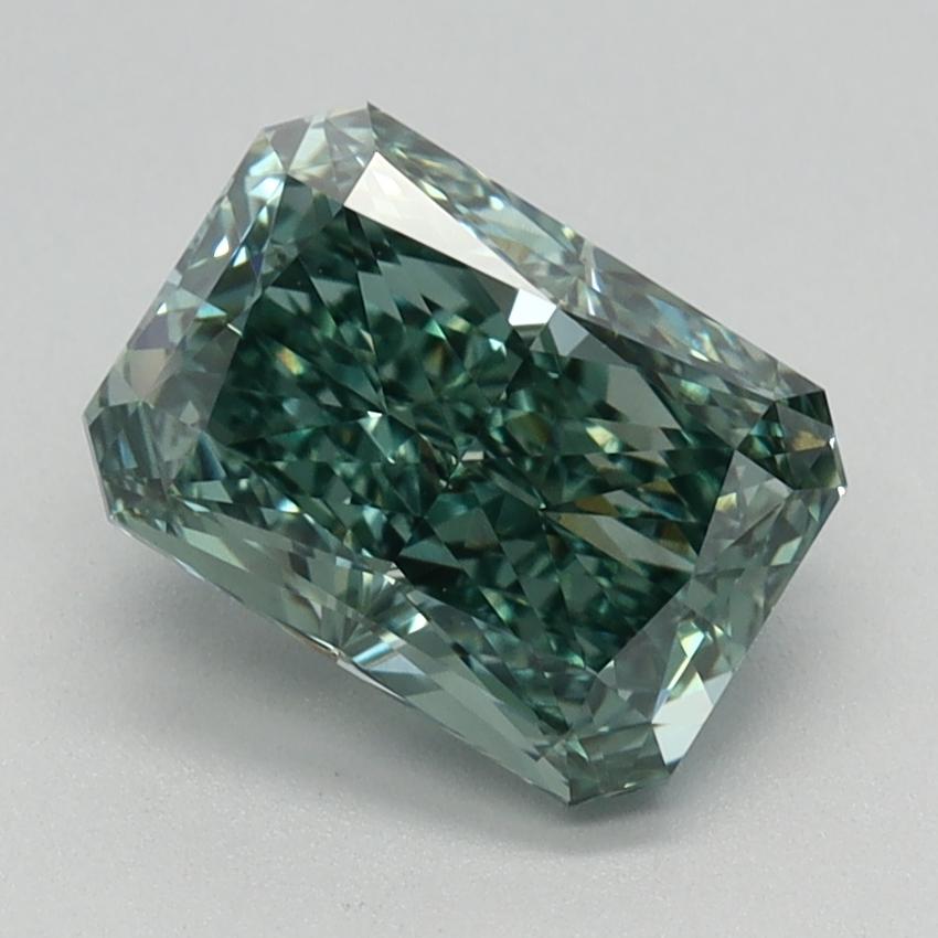 1.60 Ct. Fancy Vivid Green Radiant Lab Grown Diamond