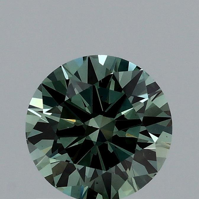 1.13 Ct. Fancy Vivid Green Round Lab Grown Diamond