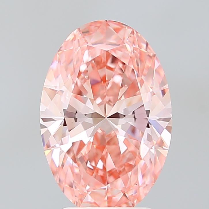 3.04 Ct. Fancy Vivid Pink Oval Lab Grown Diamond