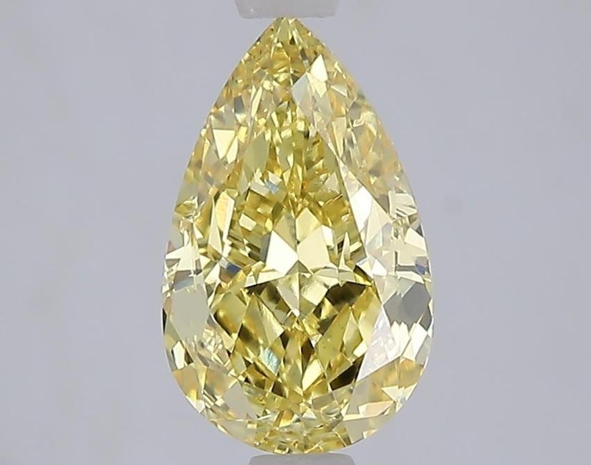 2.10 Ct. Fancy Intense  Yellow Pear Lab Grown Diamond