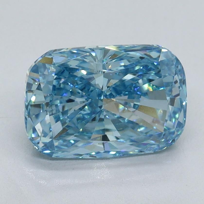 2.03 Ct. Fancy Vivid Blue Cushion Lab Grown Diamond