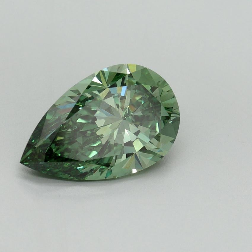 3.15 Ct. Fancy Vivid Pacific Green Pear Lab Grown Diamond