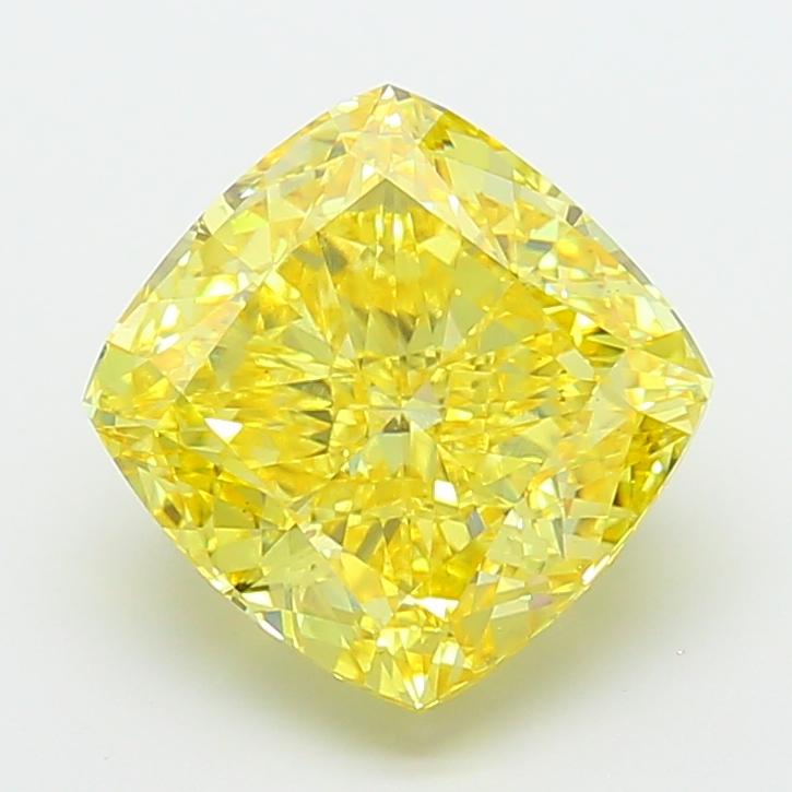 6.04 Ct. Fancy Yellow Cushion Lab Grown Diamond