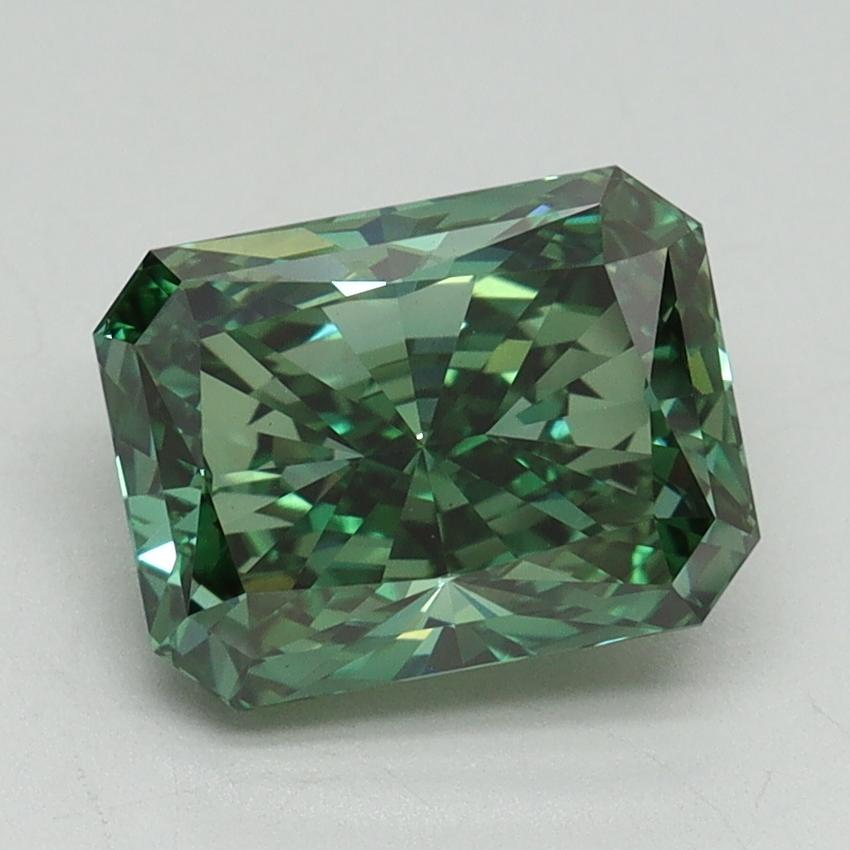 2.49 Ct. Fancy Vivid Green Radiant Lab Grown Diamond