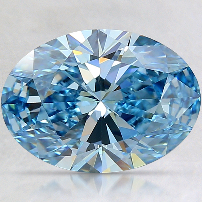 3.28 Ct. Fancy Vivid Blue Oval Lab Created Diamond