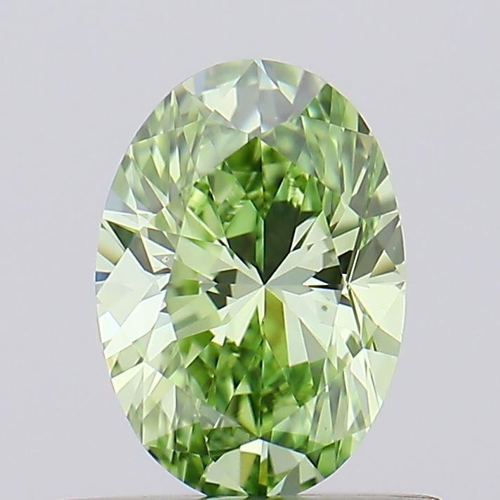 0.58 Ct. Fancy Vivid Green Oval Lab Grown Diamond