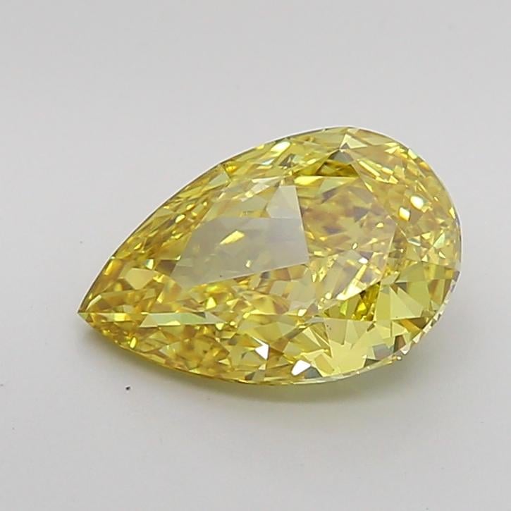 2.52 Ct. Fancy Vivid Yellow Pear Lab Grown Diamond