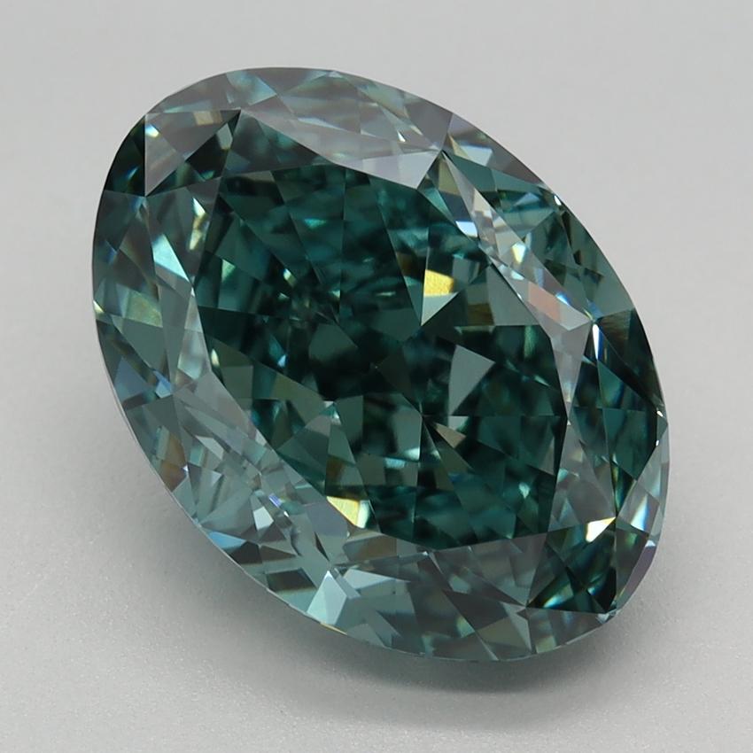 4.26 Ct. Fancy Vivid Green Oval Lab Grown Diamond