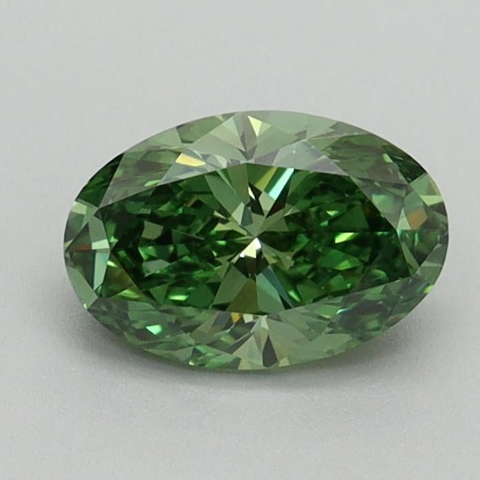 0.84 Ct. Fancy Vivid Green Oval Lab Grown Diamond