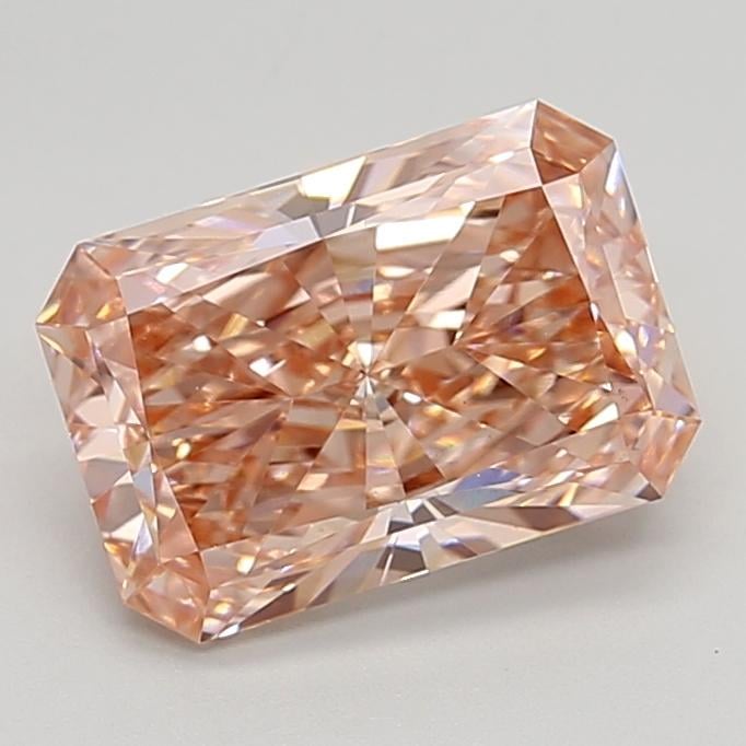 3.08 Ct. Fancy Vivid Brownish Pink Radiant Lab Grown Diamond