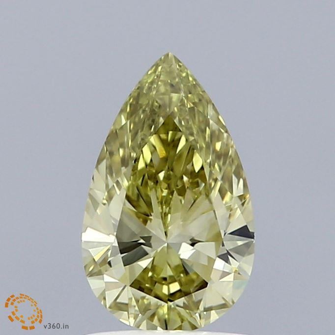1.00 Ct. Fancy Intense Greenish Yellow Pear Lab Grown Diamond