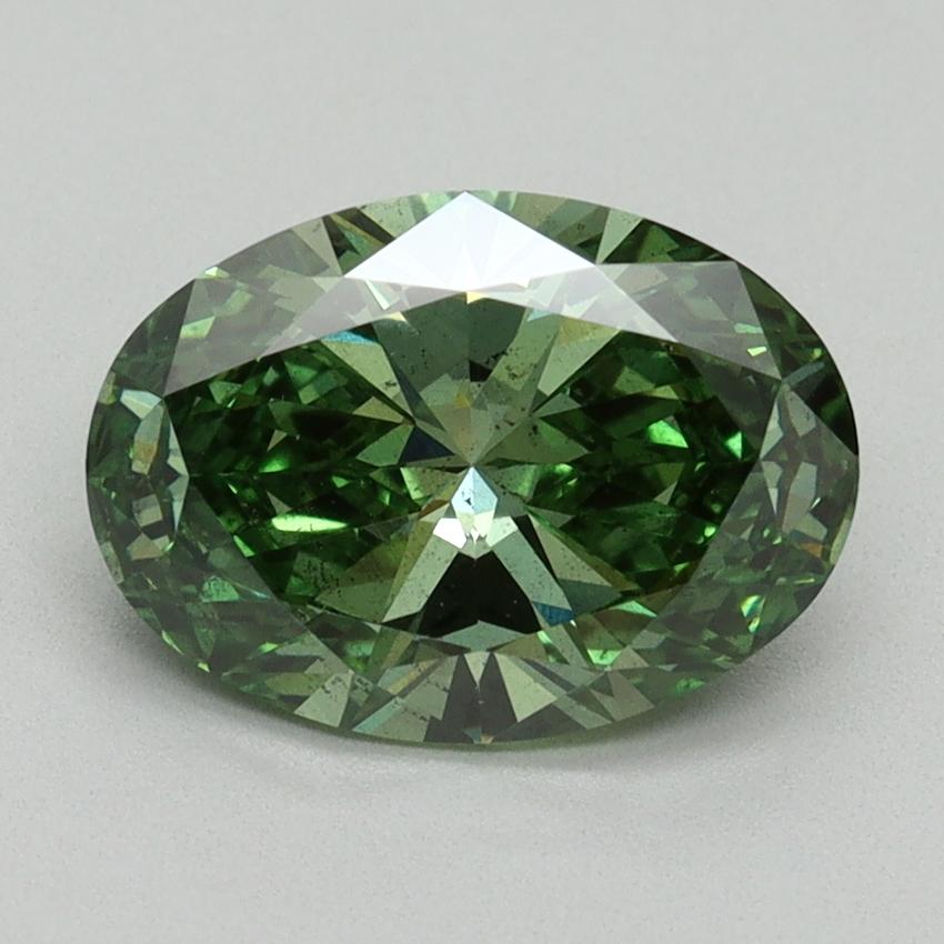 2.01 Ct. Fancy Vivid Pacific Green Oval Lab Grown Diamond