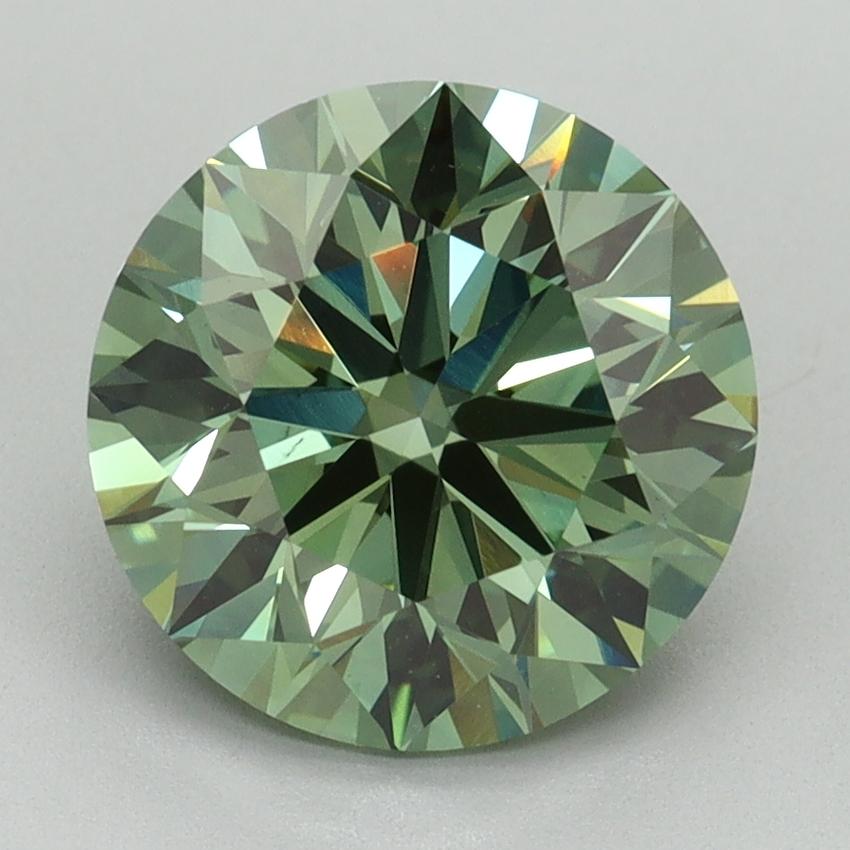 2.81 Ct. Fancy Vivid Green Round Lab Grown Diamond