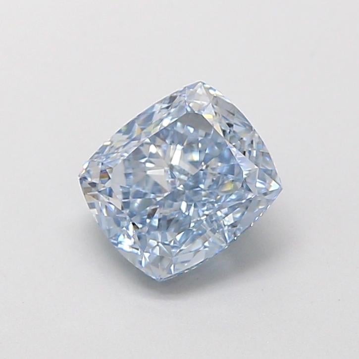 1.12 Ct. Fancy Vivid  Blue Cushion Lab Grown Diamond