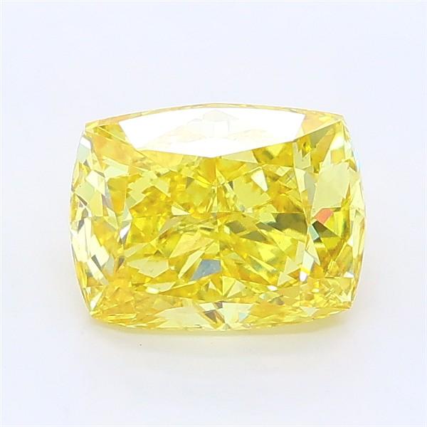 2.02 Ct. Fancy Vivid Yellow Cushion Lab Grown Diamond