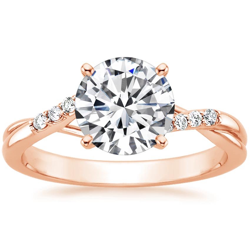 14K Rose Gold Chamise Diamond Ring (1/15 ct. tw.), large top view