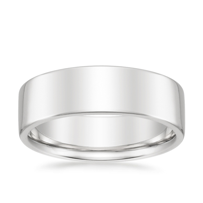 Blue Line Enamelled 18ct White Gold 7mm Wedding Ring main image 1