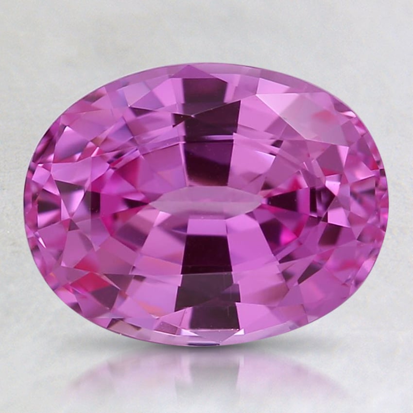 9x7mm Medium Pink Oval Lab Created Sapphire