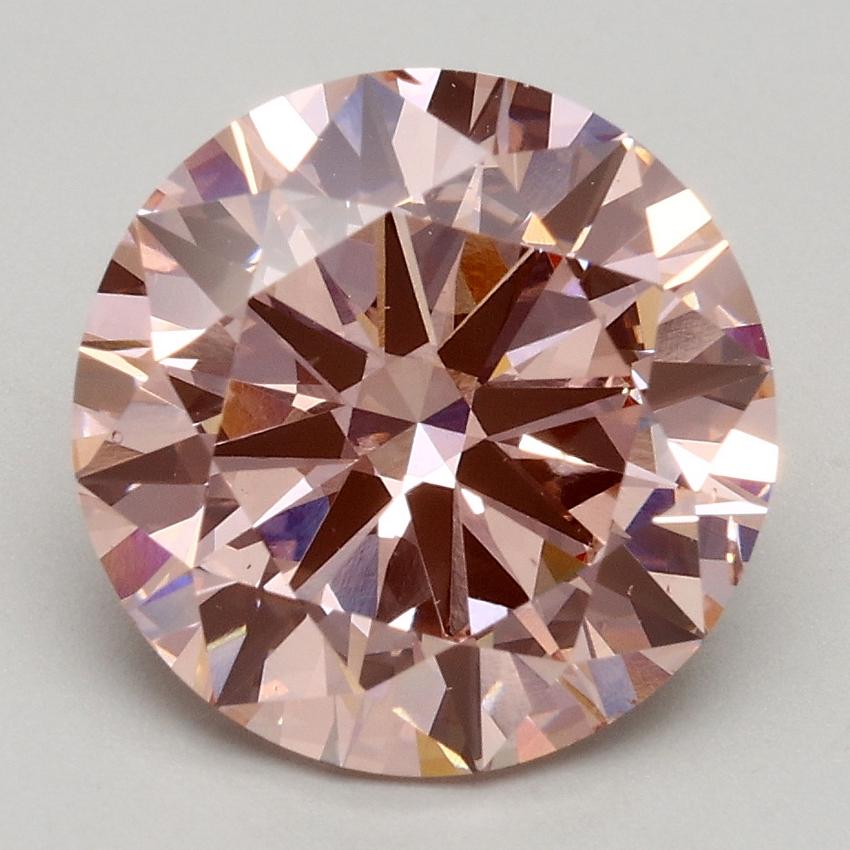 3.01 Ct. Fancy Intense Pink Round Lab Grown Diamond