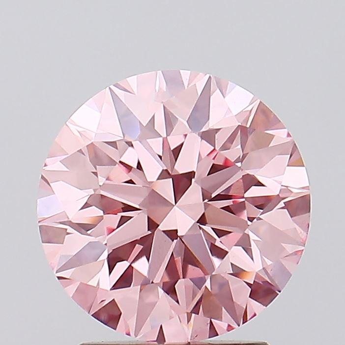 2.44 Ct. Fancy Vivid Pink Round Lab Grown Diamond