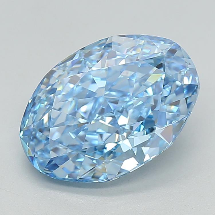 4.13 Ct. Fancy Vivid Blue Oval Lab Grown Diamond