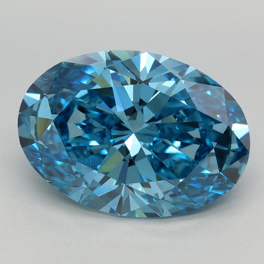 3.70 Ct. Fancy Vivid Blue Oval Lab Grown Diamond