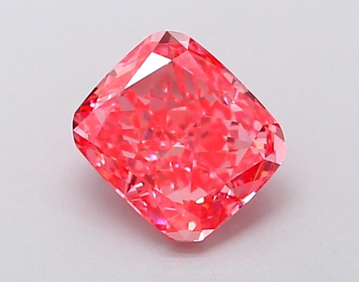 1.23 Ct. Fancy Vivid  Pink Cushion Lab Grown Diamond