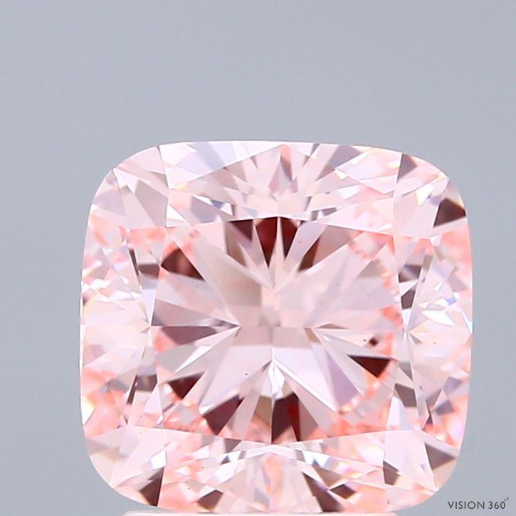 3.01 Ct. Fancy Intense Pink Cushion Lab Grown Diamond