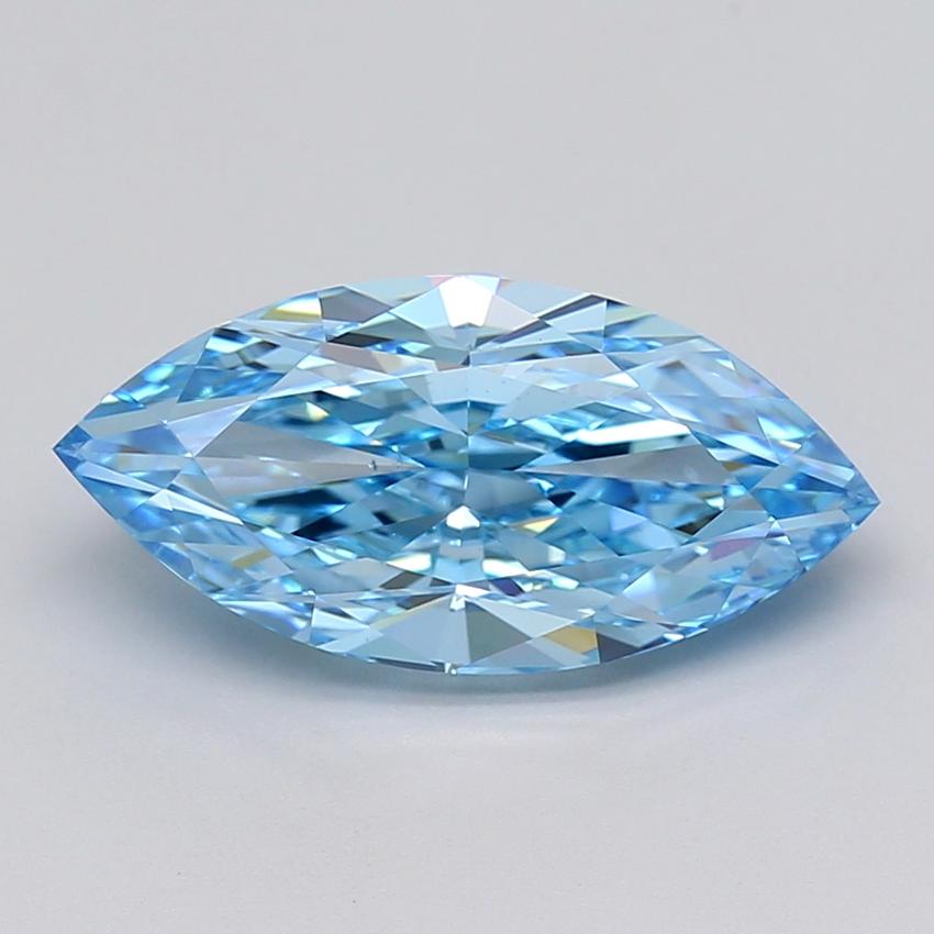 5.01 Ct. Fancy Vivid  Blue Marquise Lab Grown Diamond