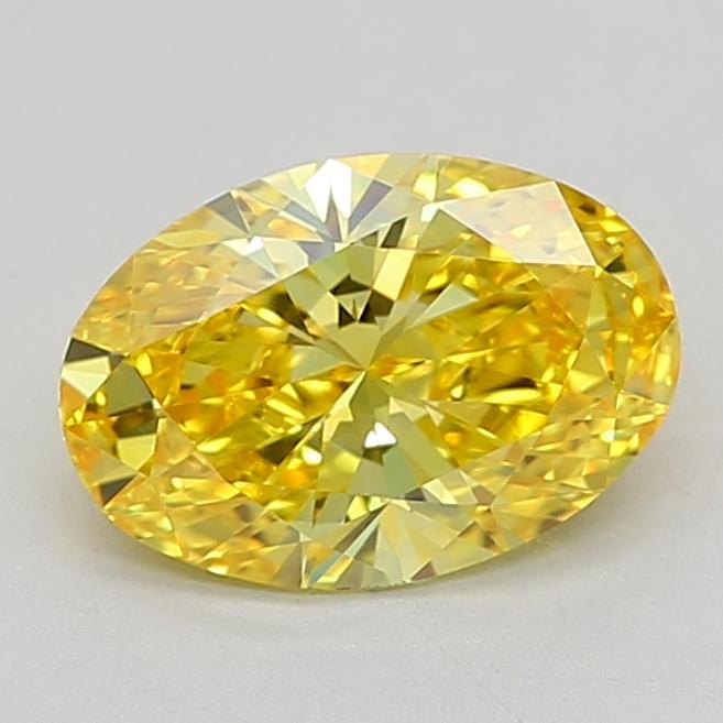 1.08 Ct. Fancy Vivid  Yellow Oval Lab Grown Diamond
