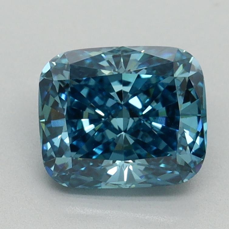 1.53 Ct. Fancy Vivid Blue Cushion Lab Grown Diamond