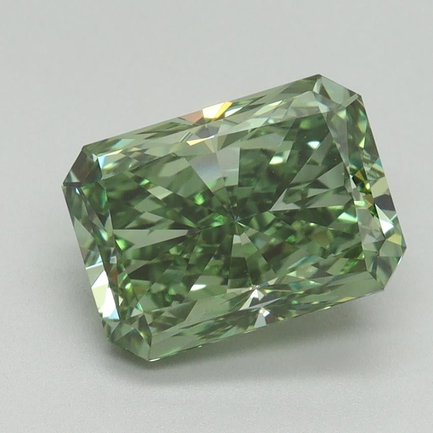 3.00 Ct. Fancy Vivid Green Radiant Lab Grown Diamond