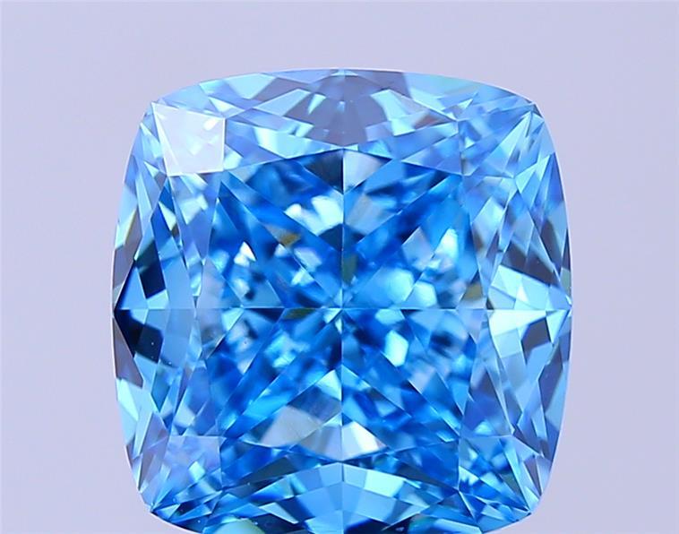 4.08 Ct. Fancy Vivid Blue Cushion Lab Grown Diamond