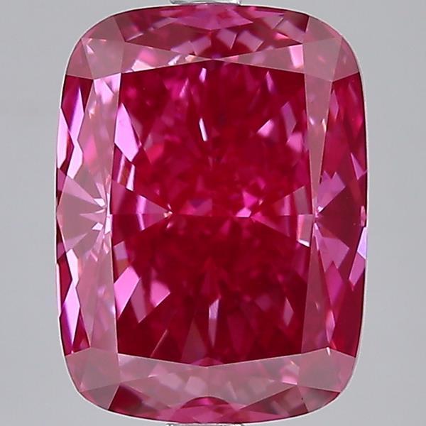 5.01 Ct. Fancy Vivid Pink Cushion Lab Grown Diamond