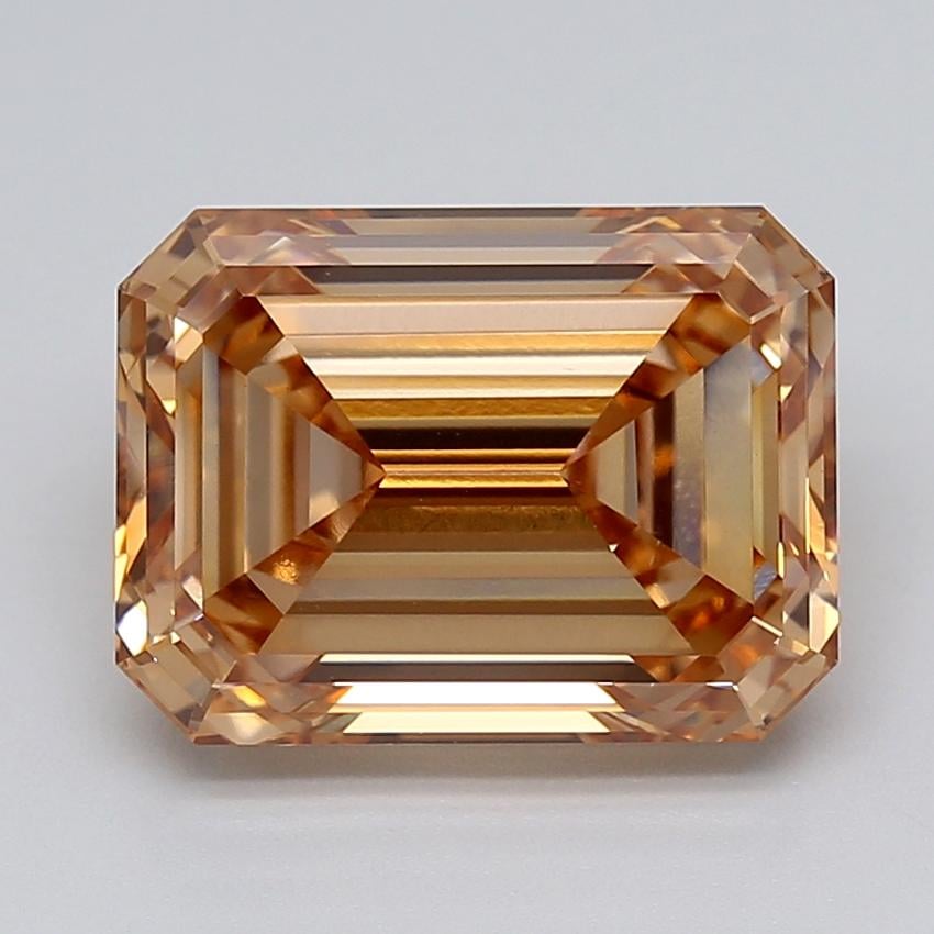 7.54 Ct. Light  Brown Emerald Lab Grown Diamond