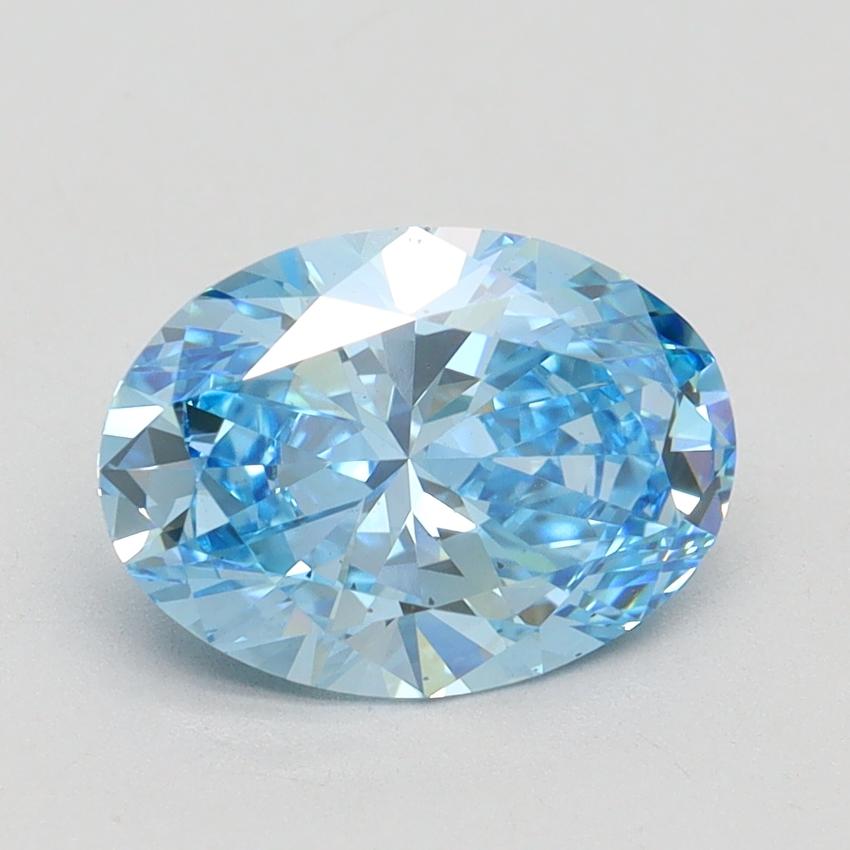 2.05 Ct. Fancy Vivid Blue Oval Lab Grown Diamond