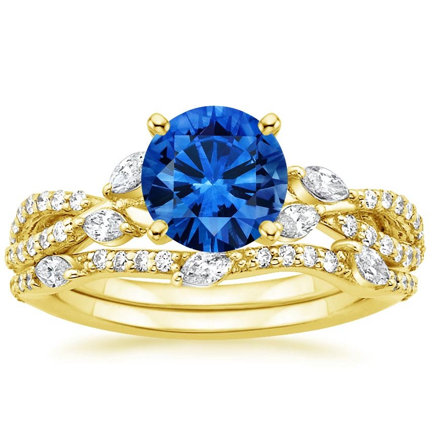 Sapphire Luxe Willow Bridal Set (1/2 ct. tw.) in 18K Yellow Gold