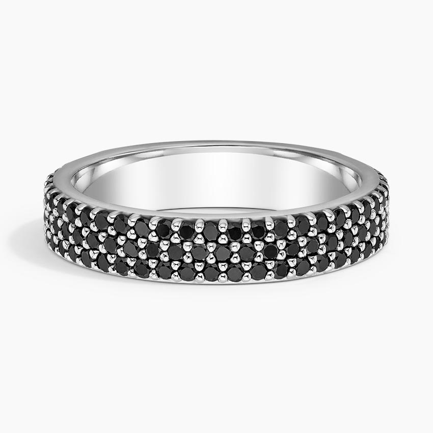 Platinum Multi-Row Black Diamond Ring