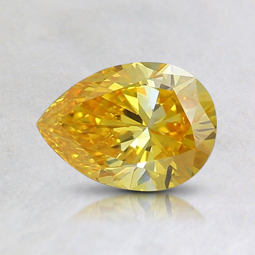 0.56 Ct. Fancy Vivid Orangy Yellow Pear Lab Grown Diamond