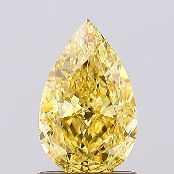 1.08 Ct. Fancy Vivid Yellow Pear Lab Grown Diamond