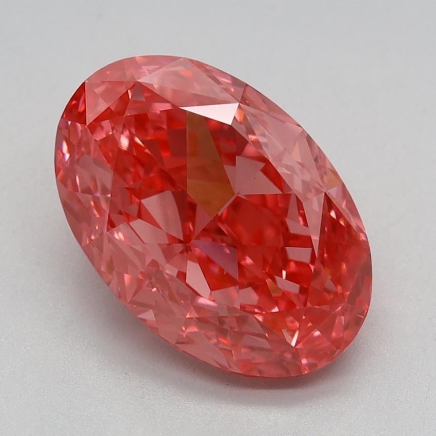 2.73 Ct. Fancy Vivid Pink Oval Lab Grown Diamond