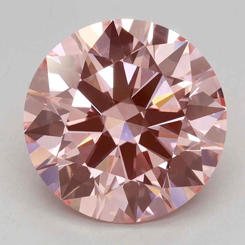 2.37 Ct. Fancy Vivid Pink Round Lab Grown Diamond
