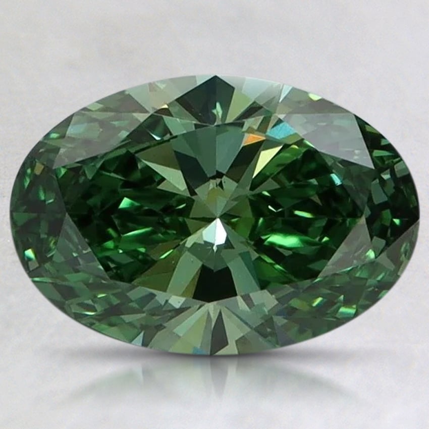 1.55 Ct. Fancy Vivid Pacific Green Oval Lab Grown Diamond